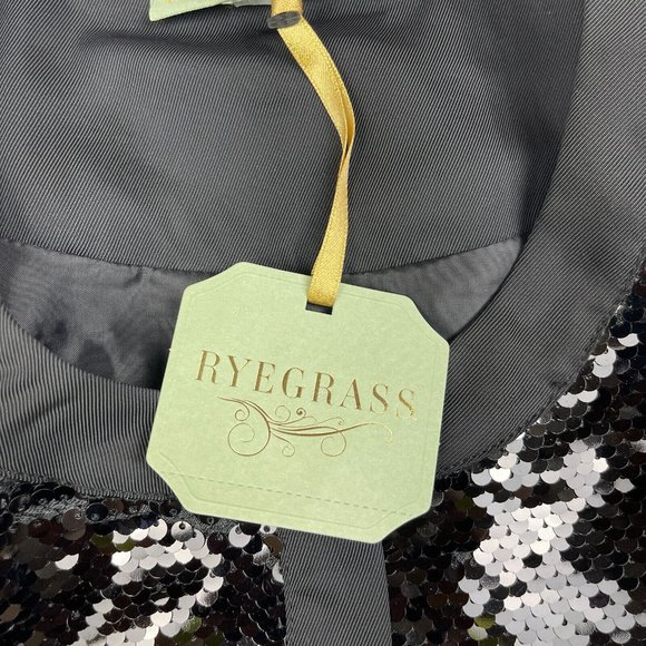 Ryegrass Thick Fish Scale Black Sequined Jacket Button Front Medium New with tag - Picture 9 of 9